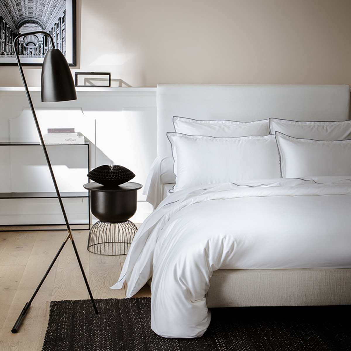 Housse De Couette Satin De Coton - OPIUM perle, TRADITION DES VOSGES