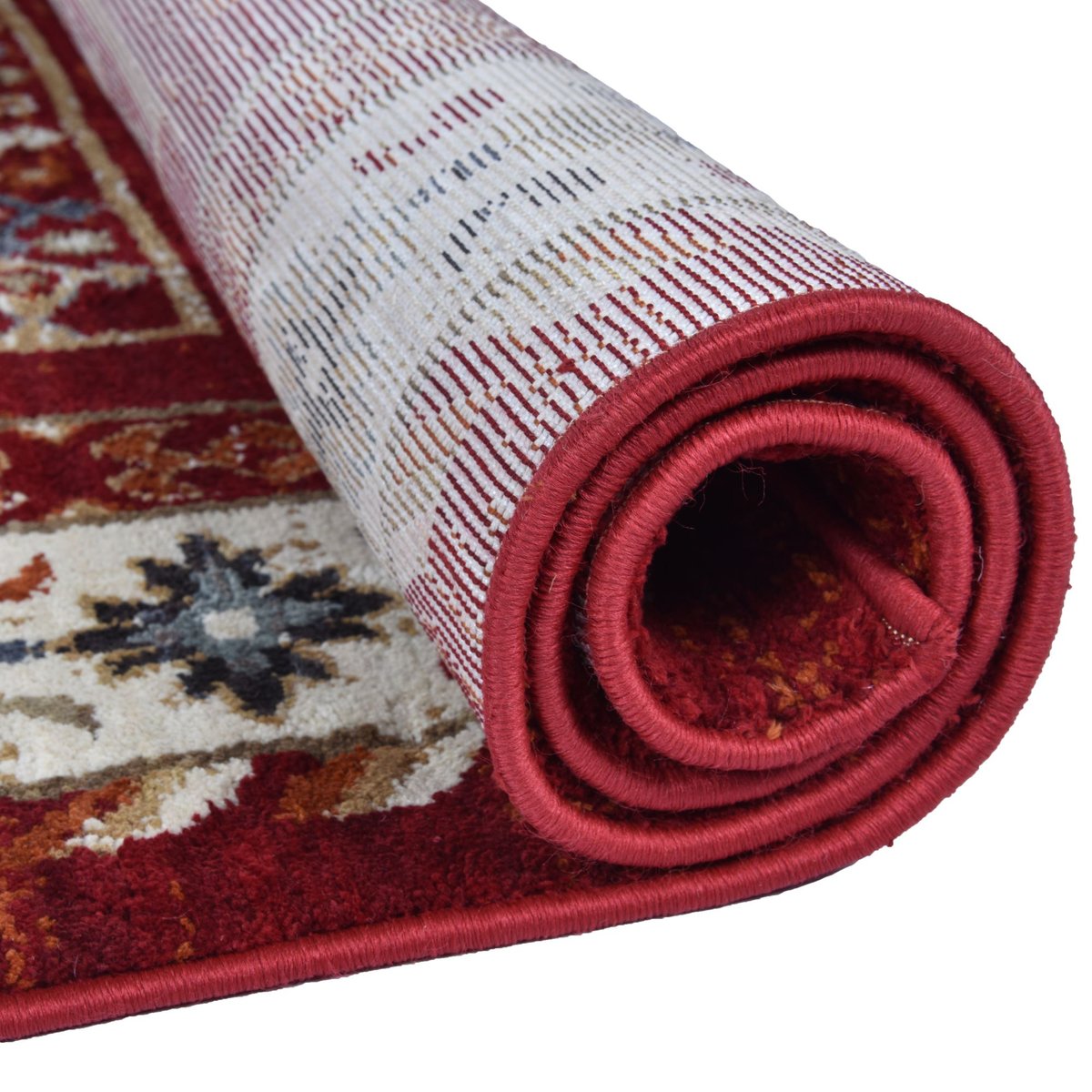 Tapis de salon en style gabbeh - FRANCESCO rouge multi, GINO FALCONE