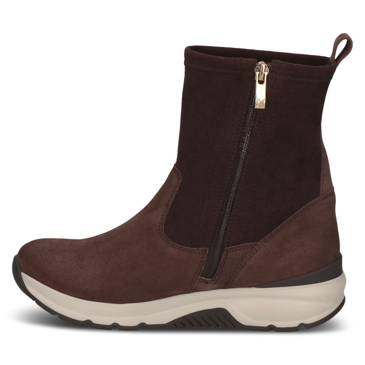 Bottine à talon marron foncé combiné, CAPRICE