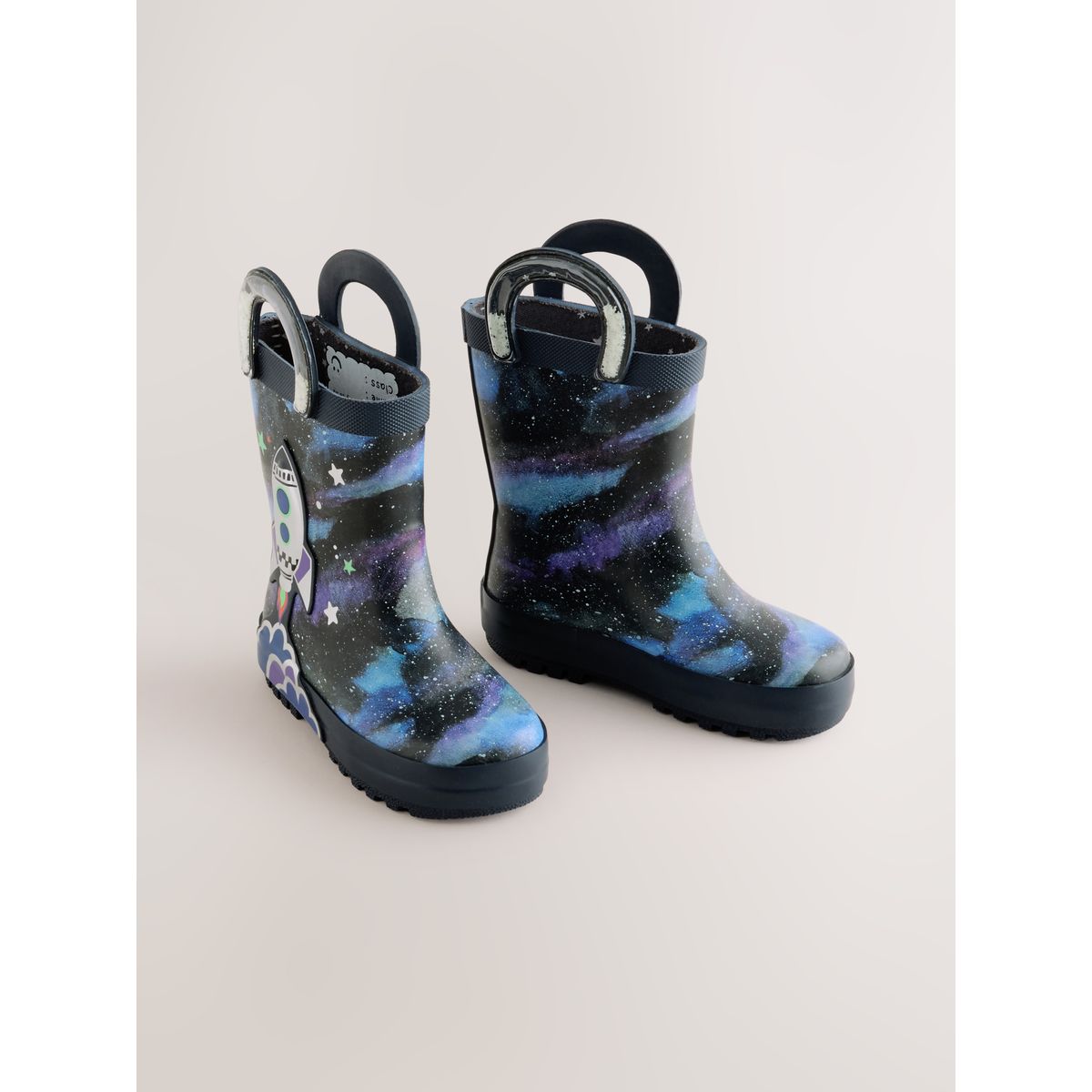 Bottines en caoutchouc à enfiler poignées bleu marine, NEXT