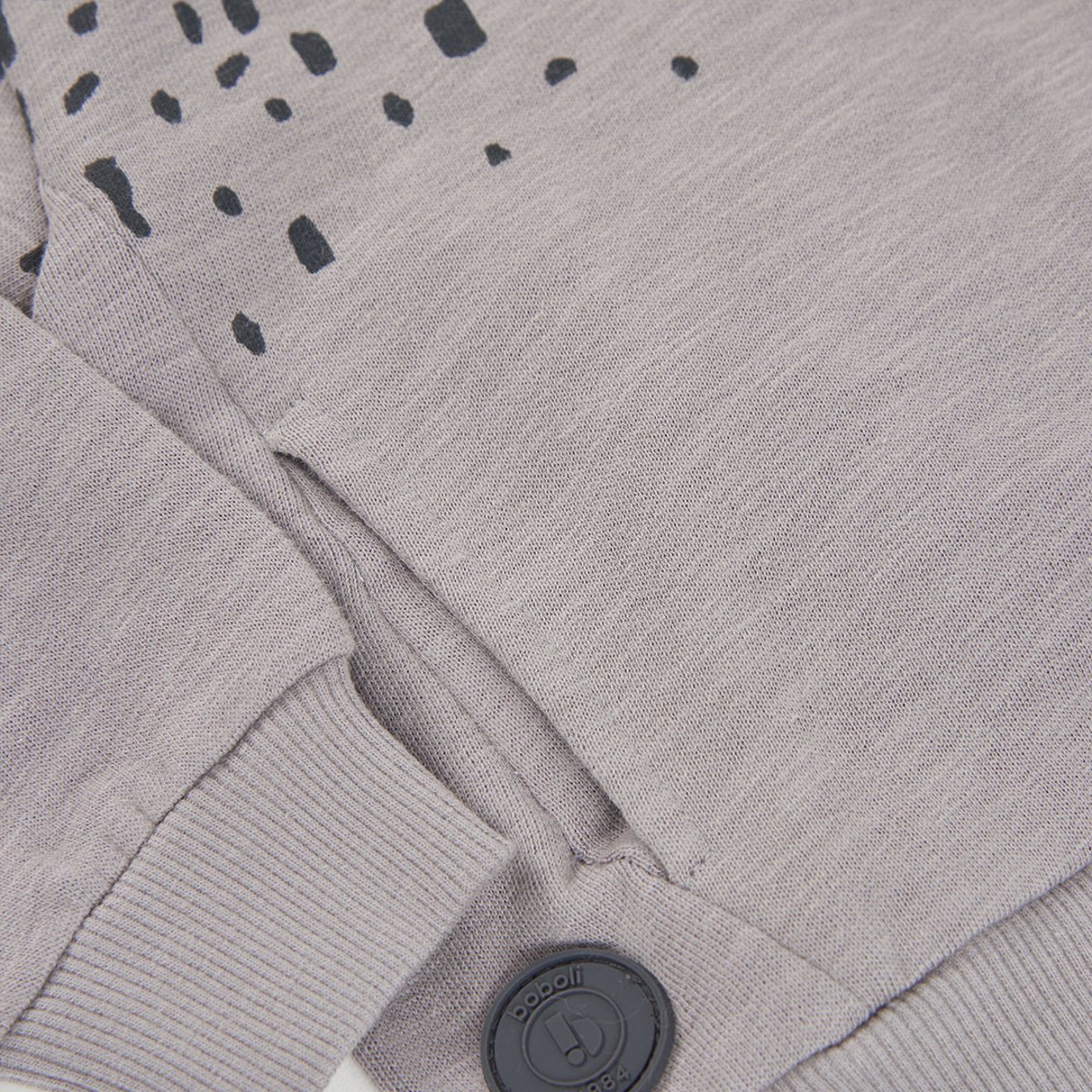 Sweat-shirt garçon molleton à capuche imprimée gris, BOBOLI