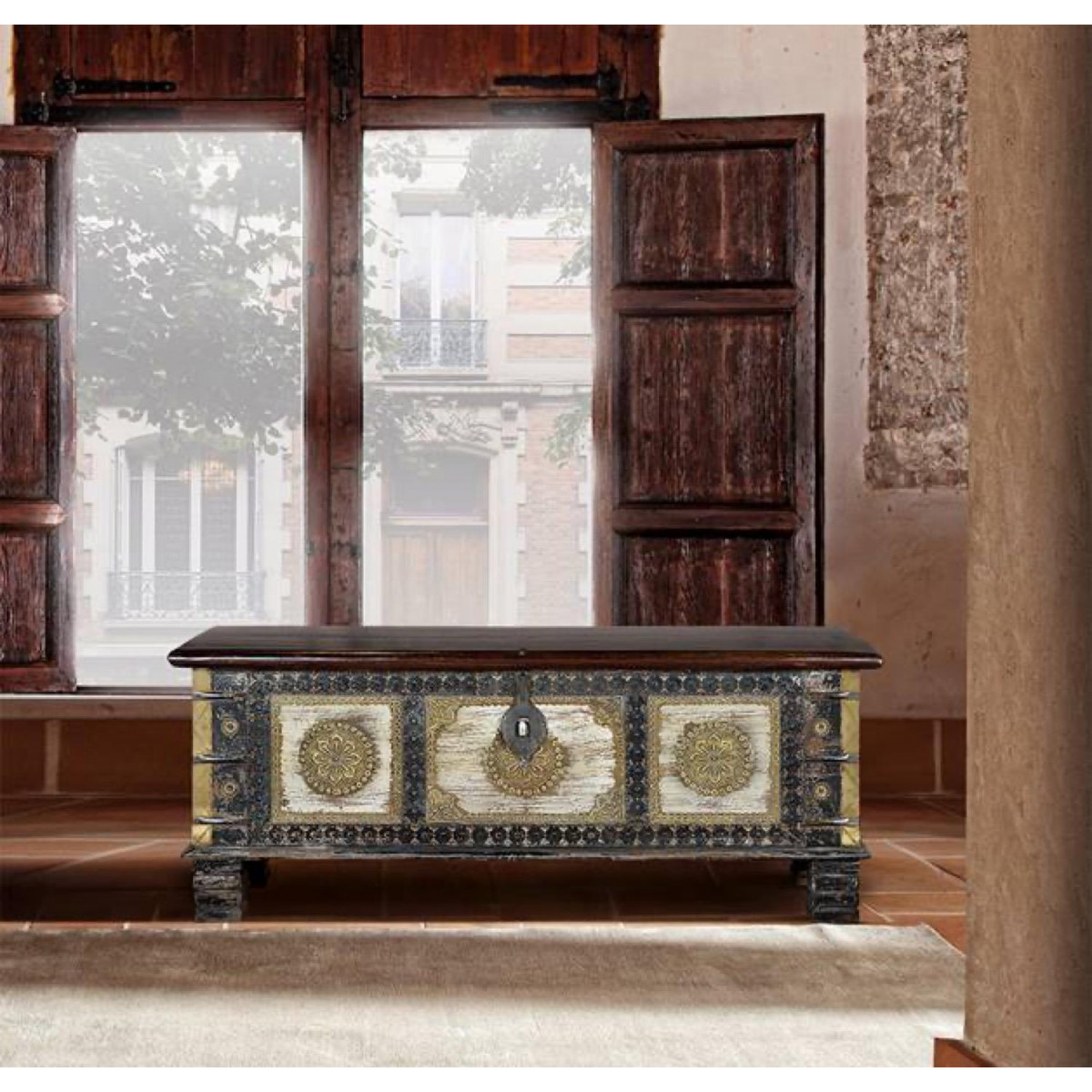 Coffre bronze marron, DECORATION D’AUTREFOIS