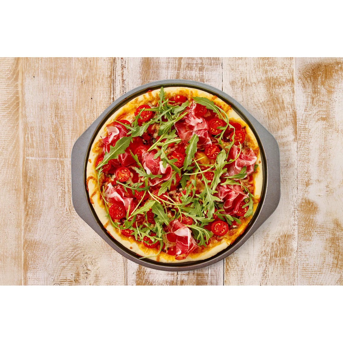 Plaque de cuisson pizza en acier carbone, LAIB & SEELE argent, BIRKMANN