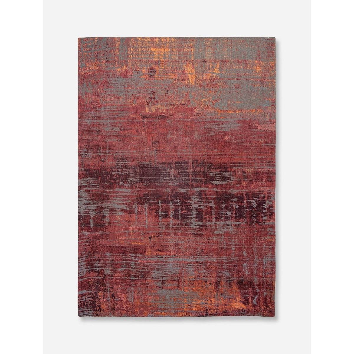 Tapis salon et chambre moderne coton COOPER rouge, NOVATREND