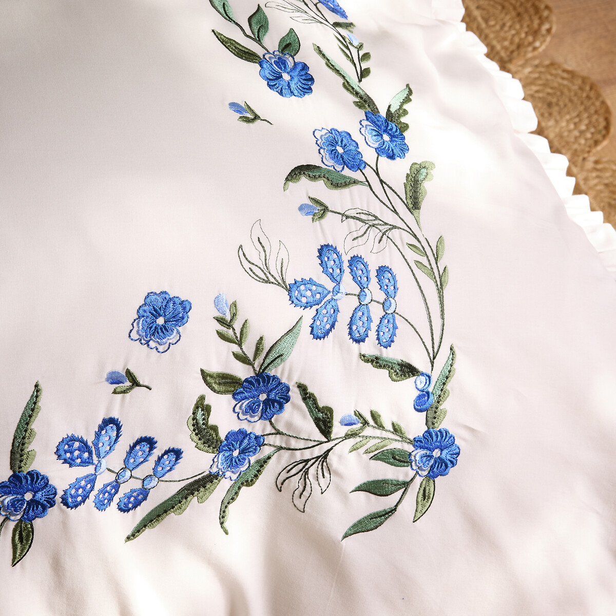 Forget Me Knot Floral Cotton Duvet Cover and Pillowcase Set white/blue, CATH KIDSTON
