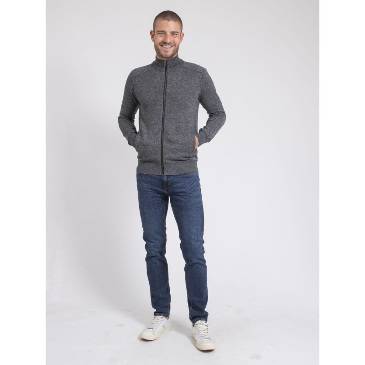 Gilet Zippé Col Montant Lumoray gris, RITCHIE
