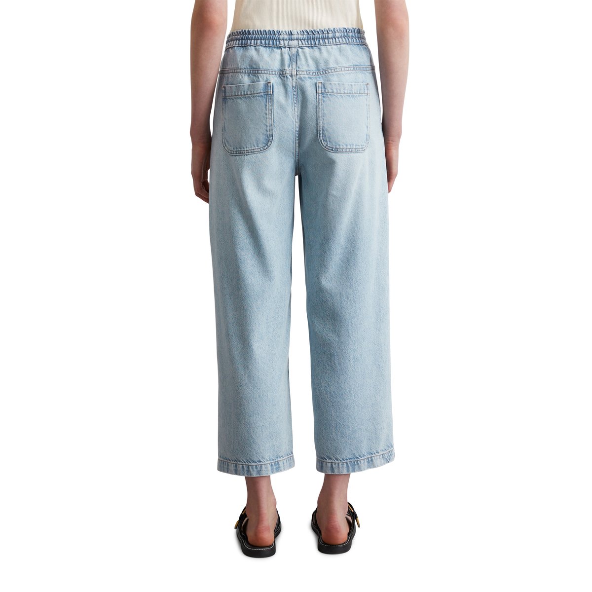 Pantalon fluide wide en mélange TENCEL™ Lyocell bleu clair, MARC O'POLO