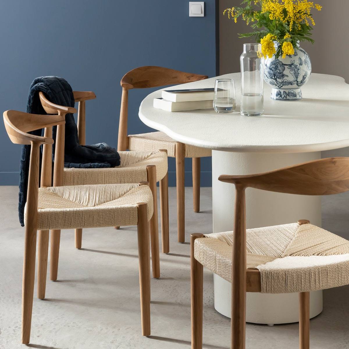 Lot de 2 chaises en bois de chêne ALINE bois clair, MADE IN MEUBLES 
