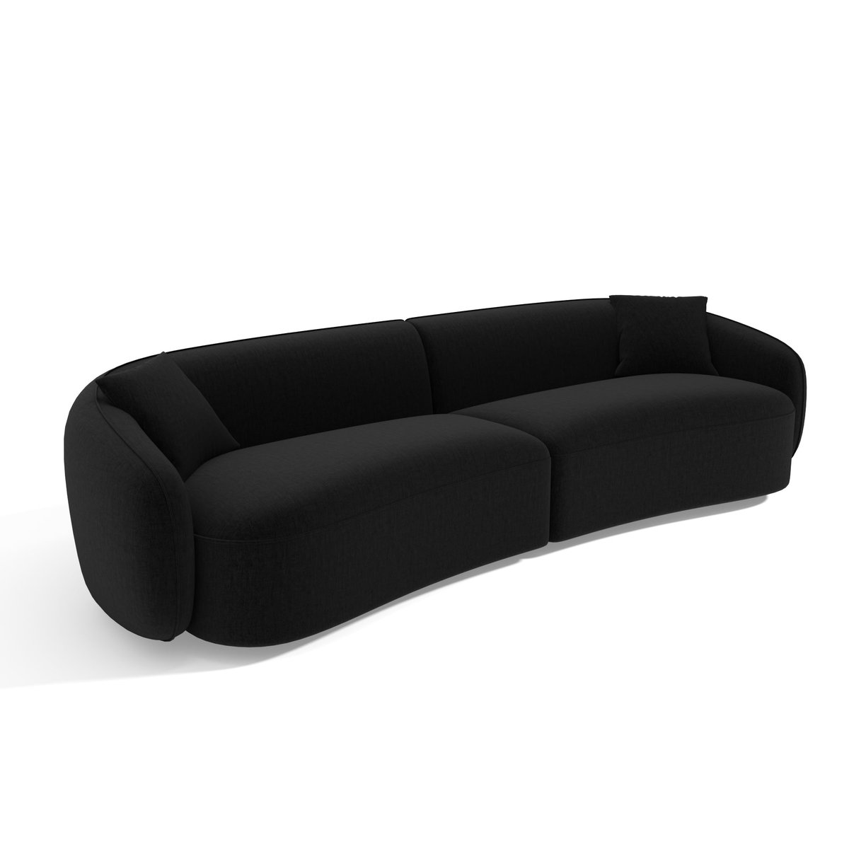 Canapé 4 places en tissu tramé CELINE noir, SIA HOME