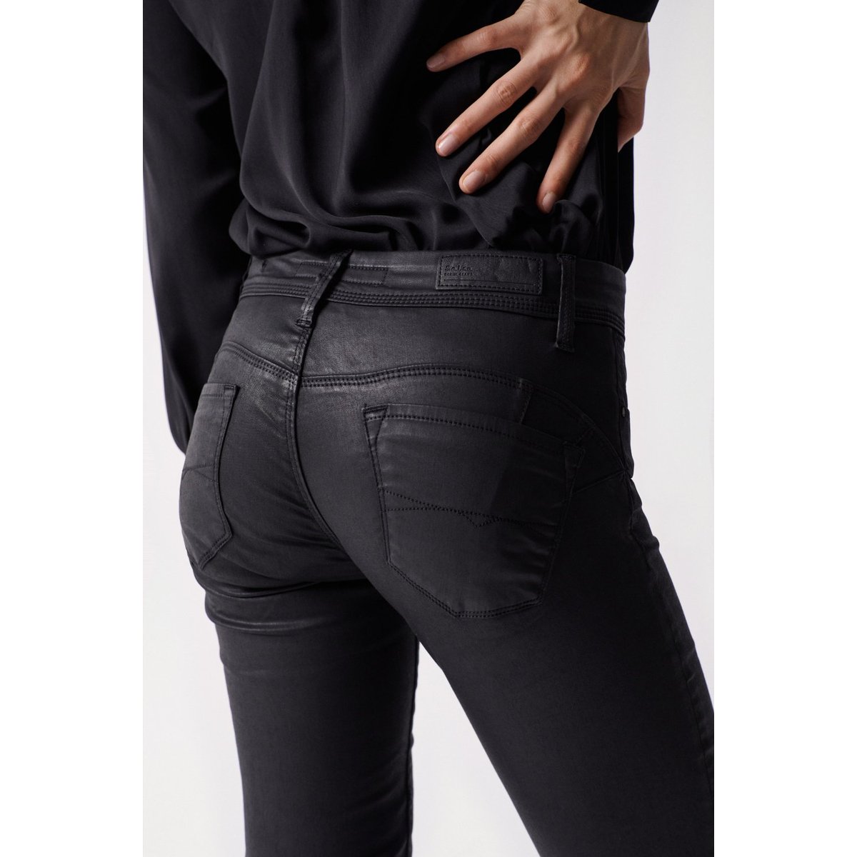 JEAN WONDER PUSH UP CROPPED SKINNY noir, SALSA JEANS