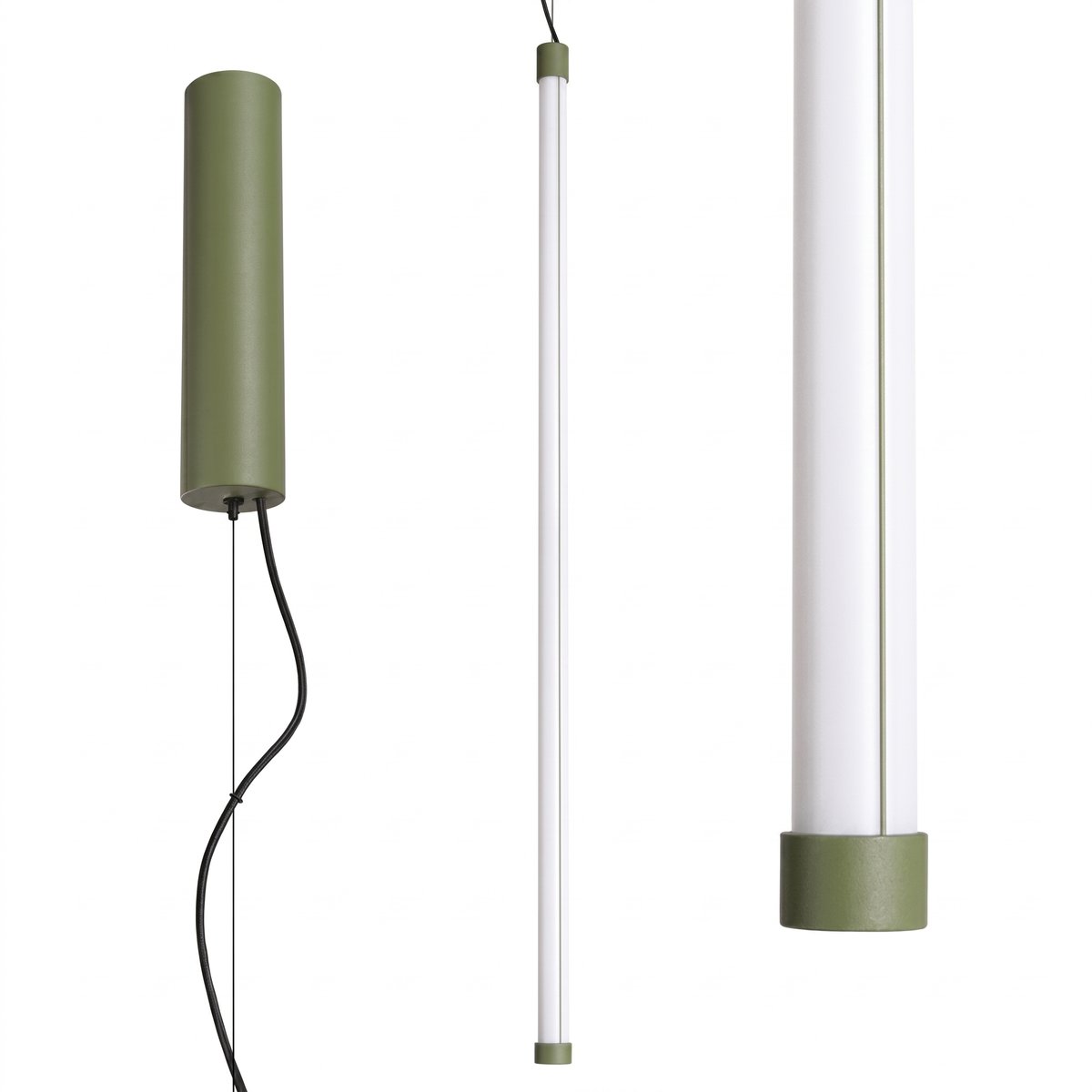 Suspension Acier Vert Olive LED 1 Trang vert olive, EDEN