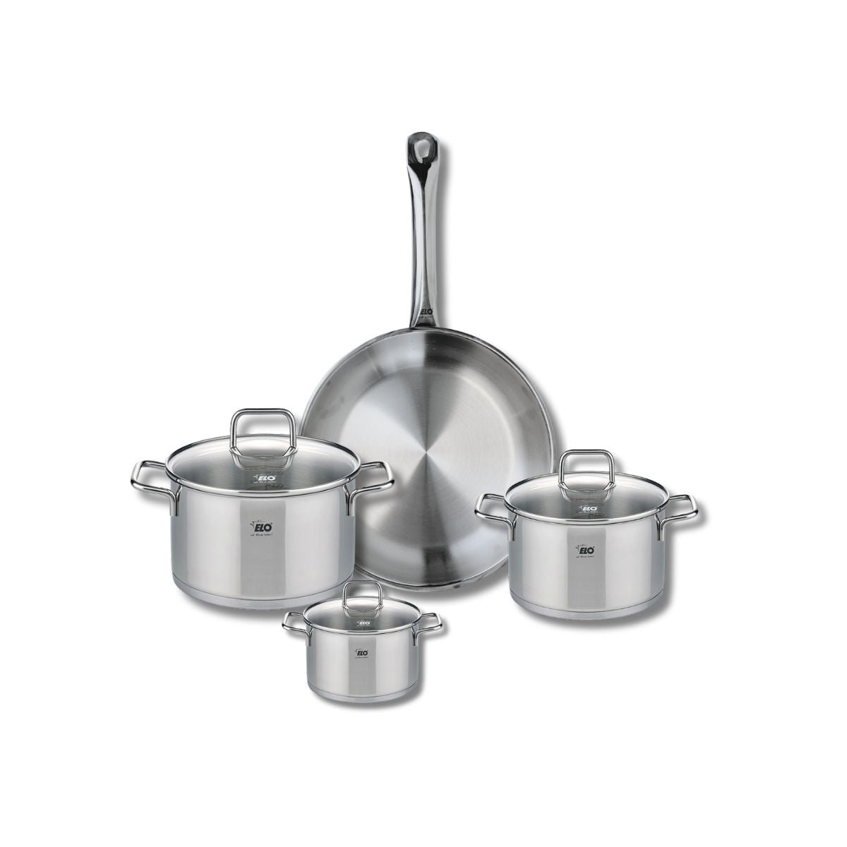 Batterie 1 poêle 28cm + 3 faitouts 12/16/20cm PROFI CITRIN inox, ELO