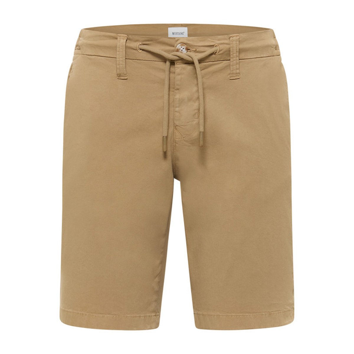 Short chino en coton beige uni avec une coupe droite et 4 poches beige, MUSTANG