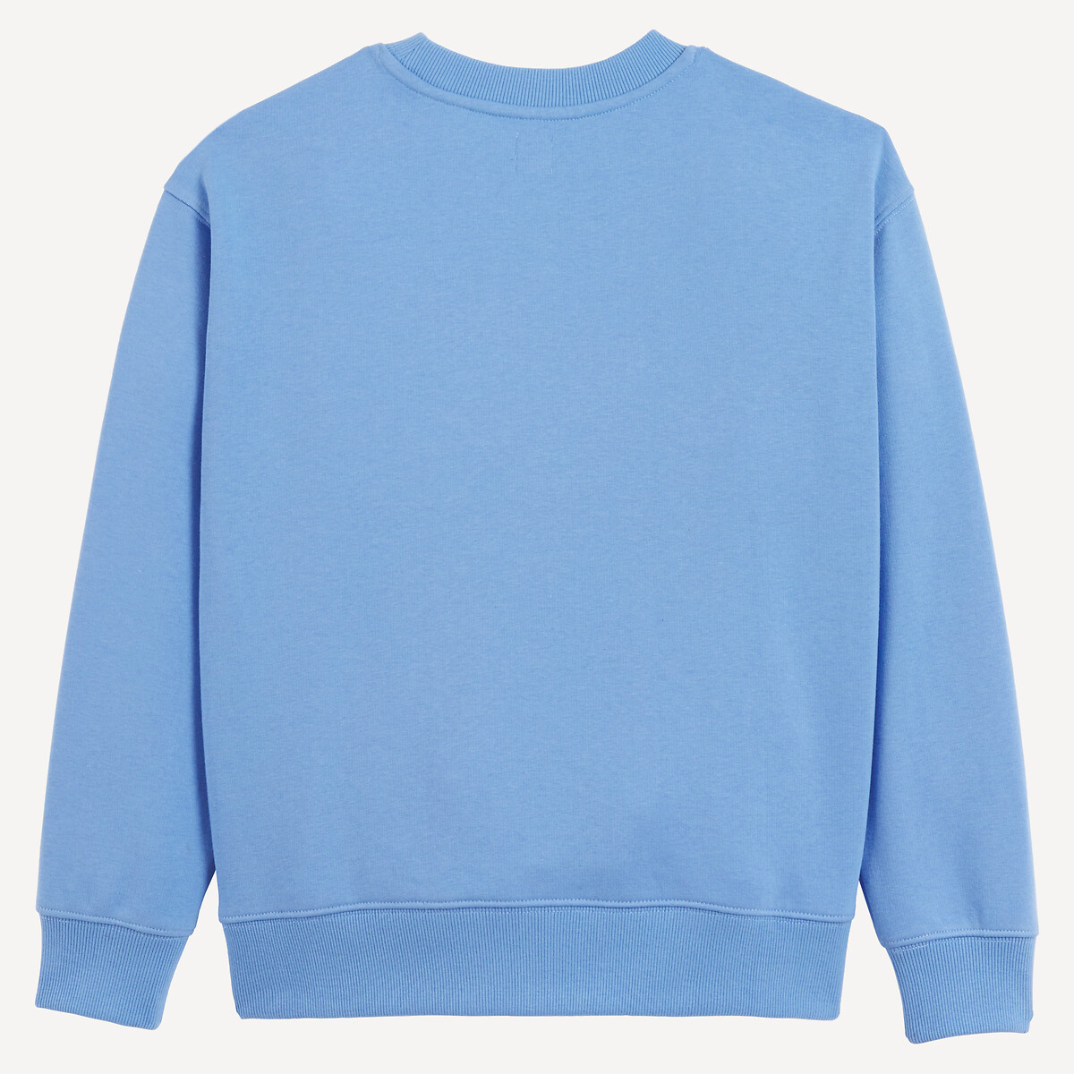 Sudadera de felpa con cuello redondo azul claro, LA REDOUTE COLLECTIONS