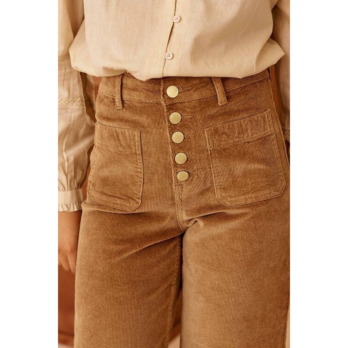 Bootcut-Velours-Hose, ATLANTA beige, LA PETITE ETOILE