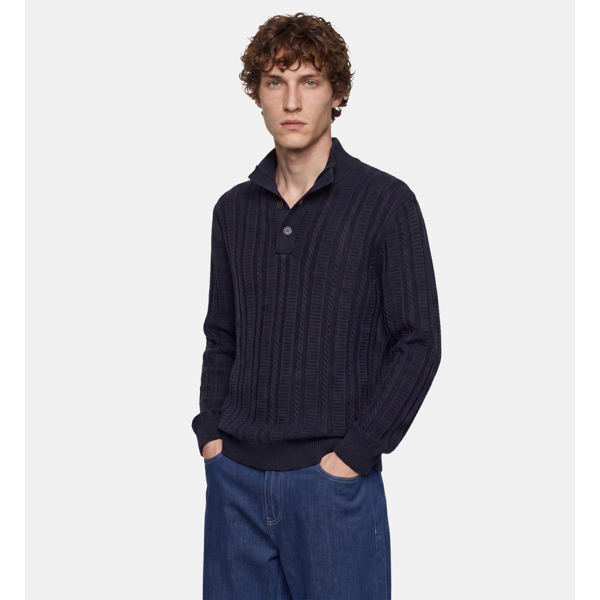 Pull en laine tabcam bleu marine, GALERIES LAFAYETTE