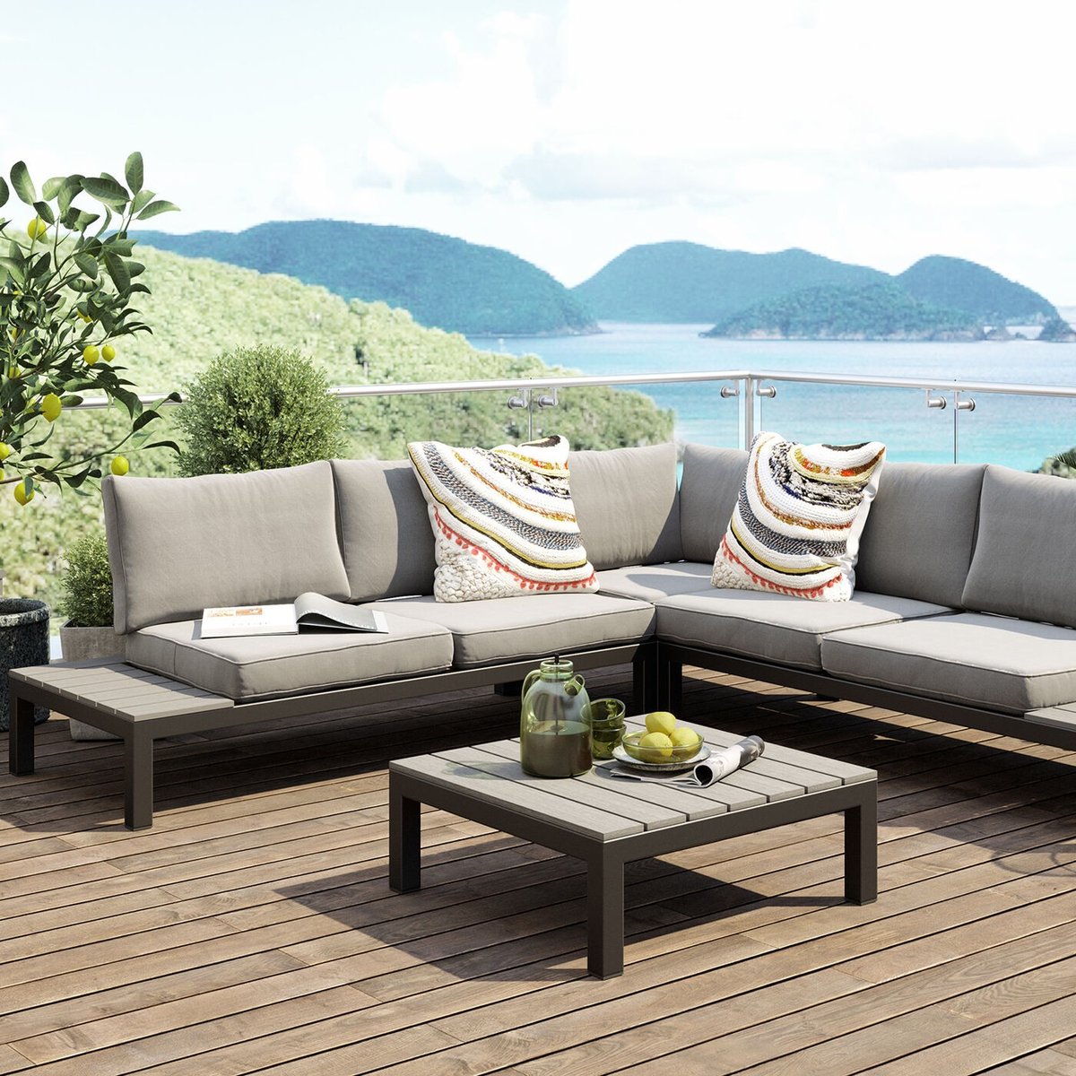 Salon de jardin, HOLIDAY noir, KARE DESIGN