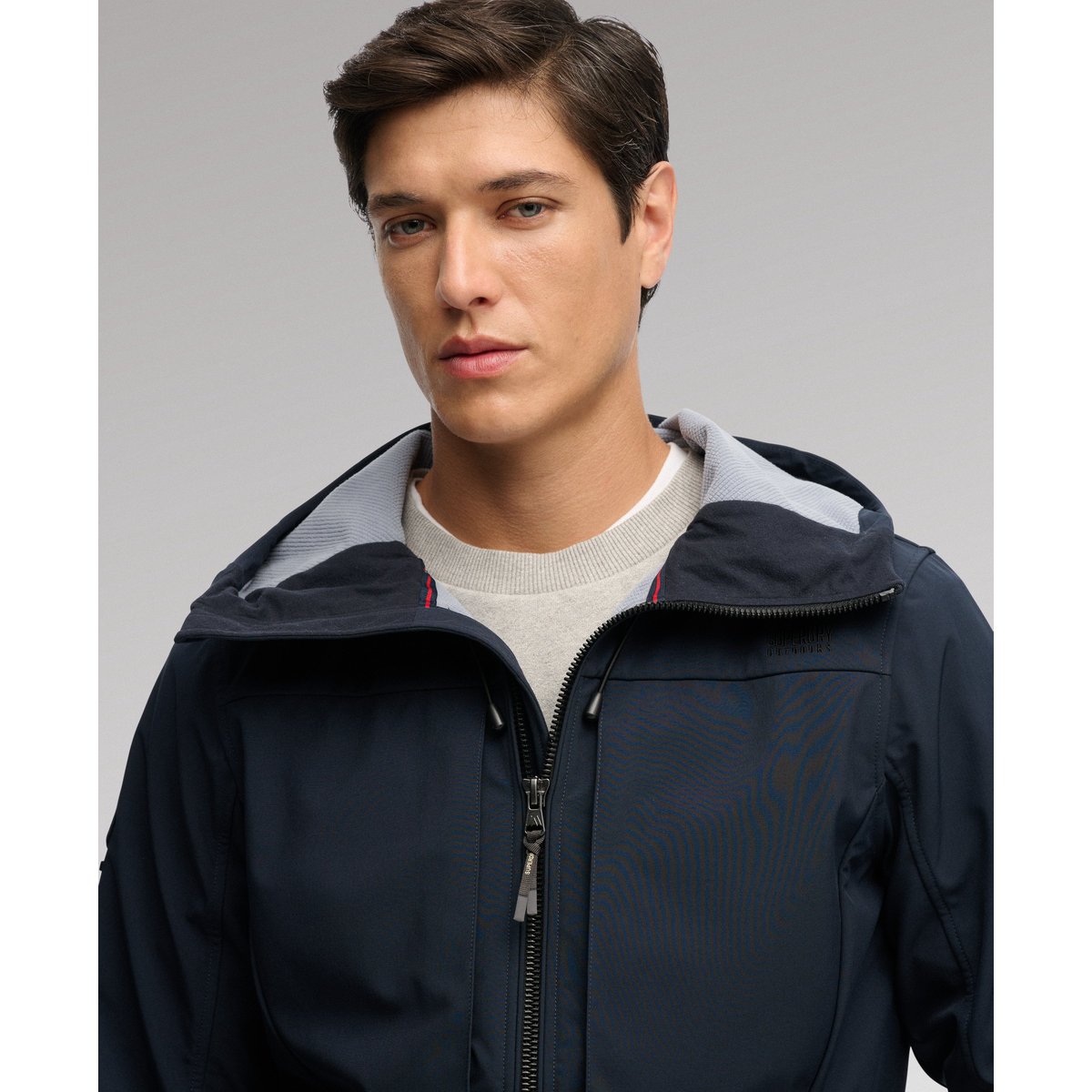 Veste Trekker Softshell à Capuche bleu marine éclipse, SUPERDRY