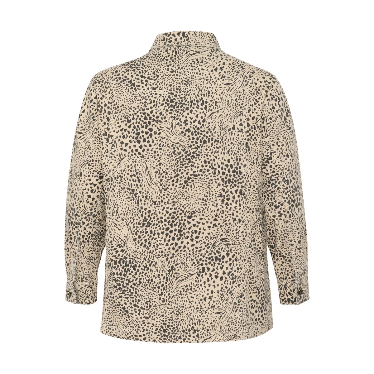 Denim jacket imprimé abstract leopard, KAFFE CURVE