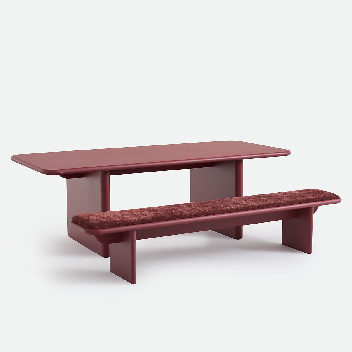 Banc XL en MDF laqué mat, longueur 230 cm, MARVELA rouge, LA REDOUTE INTERIEURS