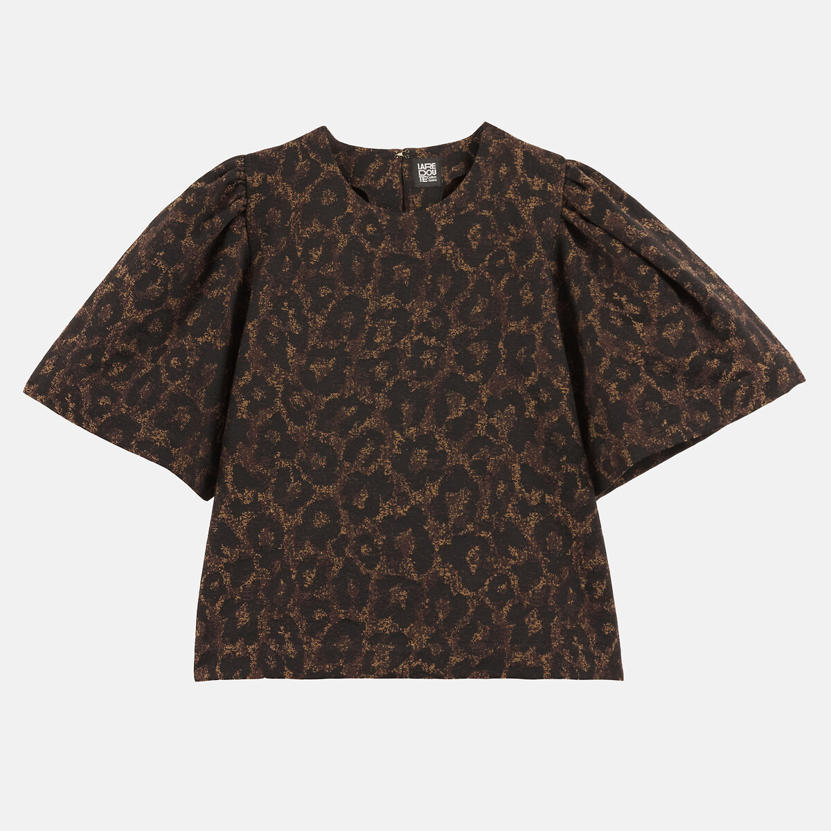 Leopard Print Jacquard Puff Sleeve Blouse leopard print, LA REDOUTE COLLECTIONS