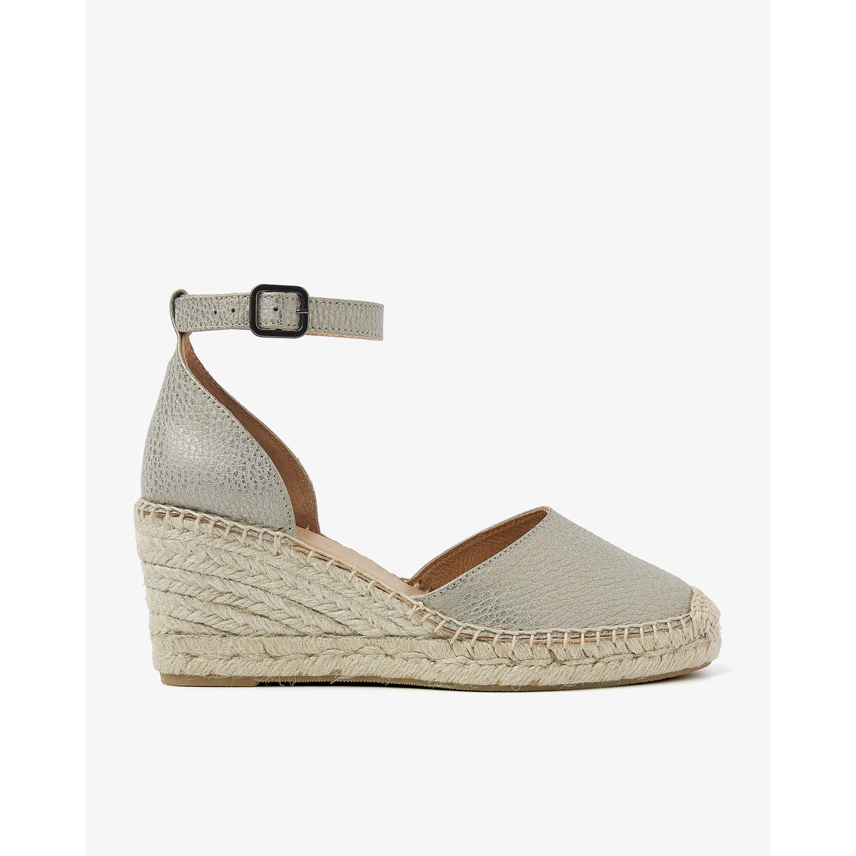 Espadrilles FLORA BRAID gris métallisé, VIA VAI