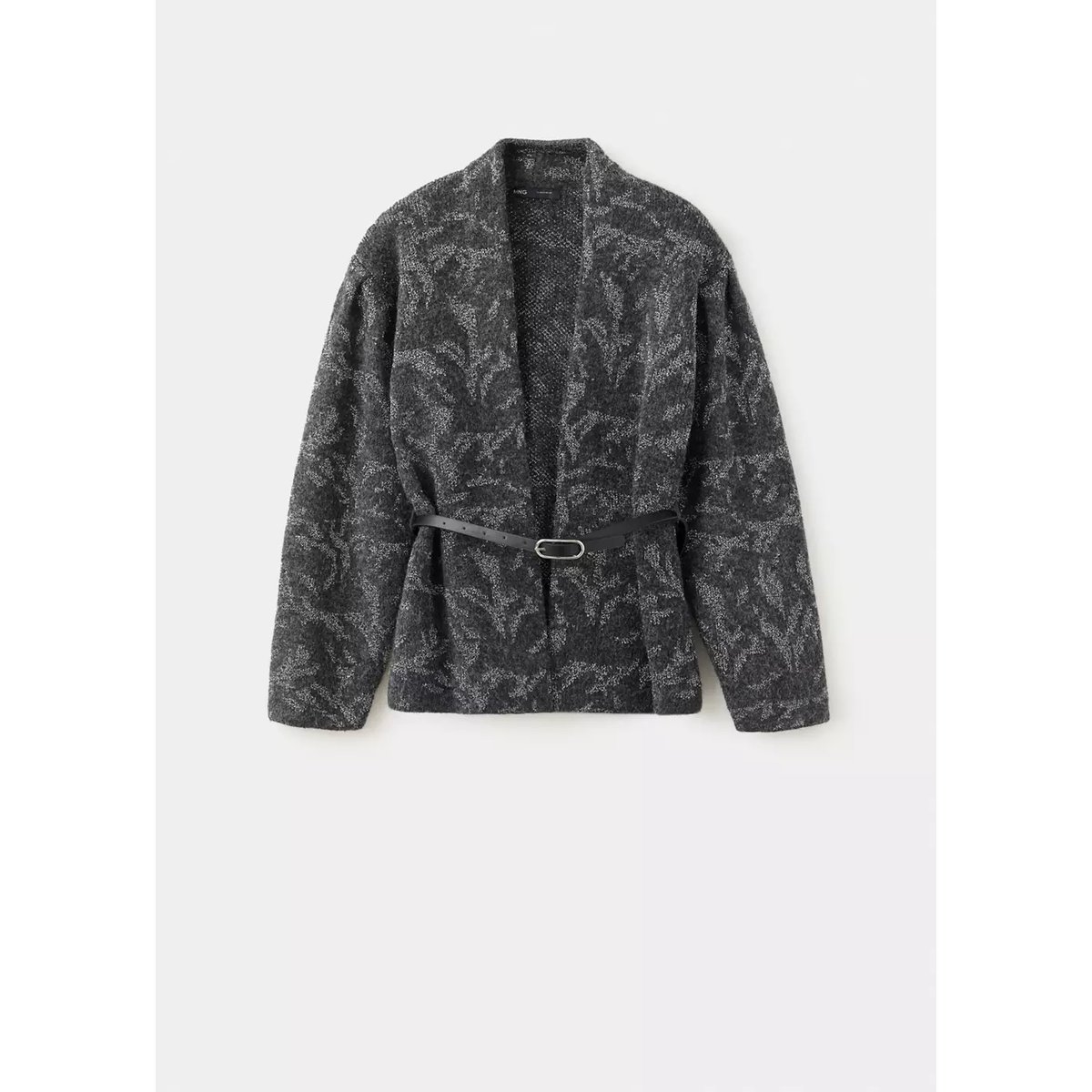 Veste en imprimé baroque gris anthracite, MANGO