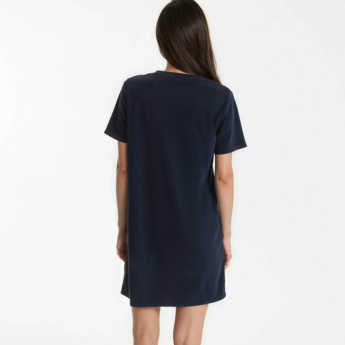 Chemise de nuit en maille éponge marine, LA REDOUTE COLLECTIONS