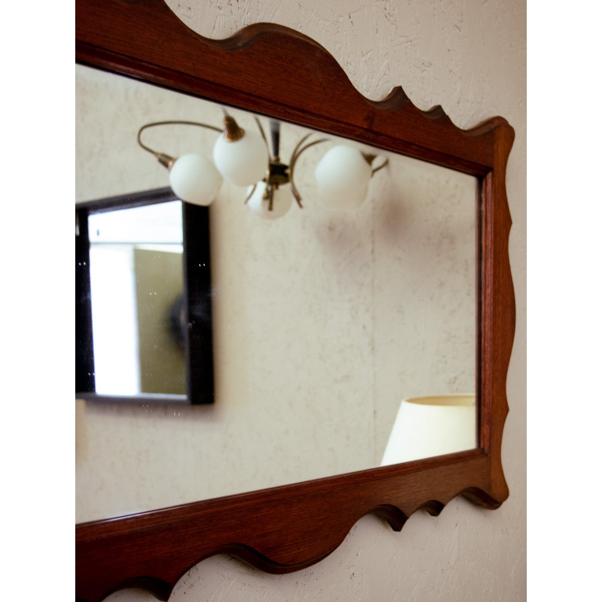Miroir en bois Georges N°1097 - Bon état bois foncé, DEBONGOUT