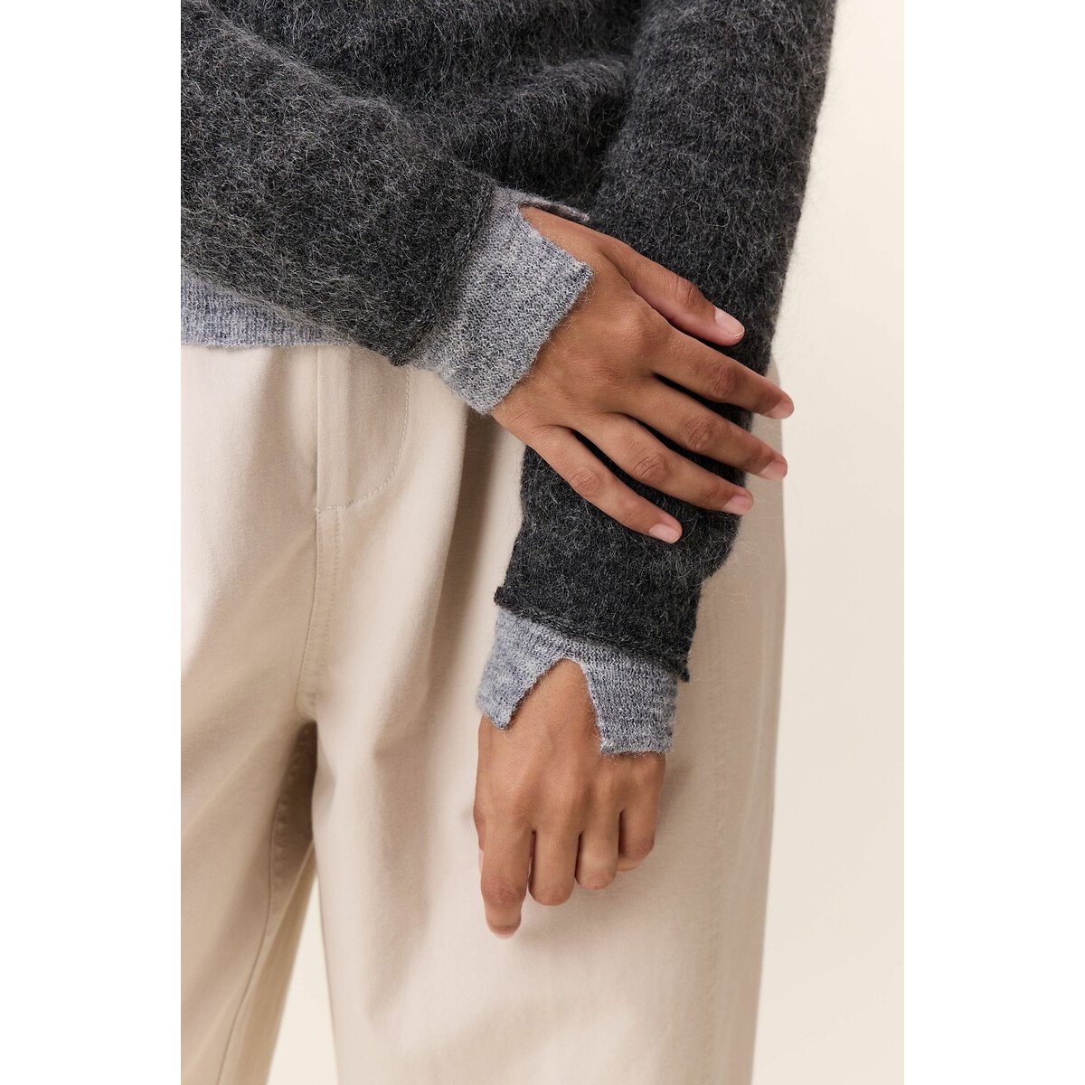 Millipe Crew Neck Jumper grey, LEON & HARPER