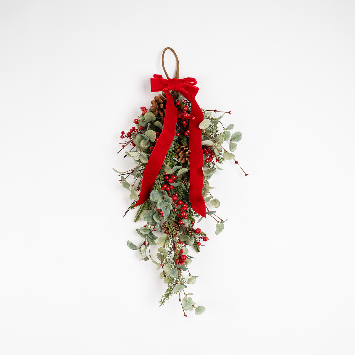 55cm Red Berry & Eucalyptus Swag red, SO'HOME