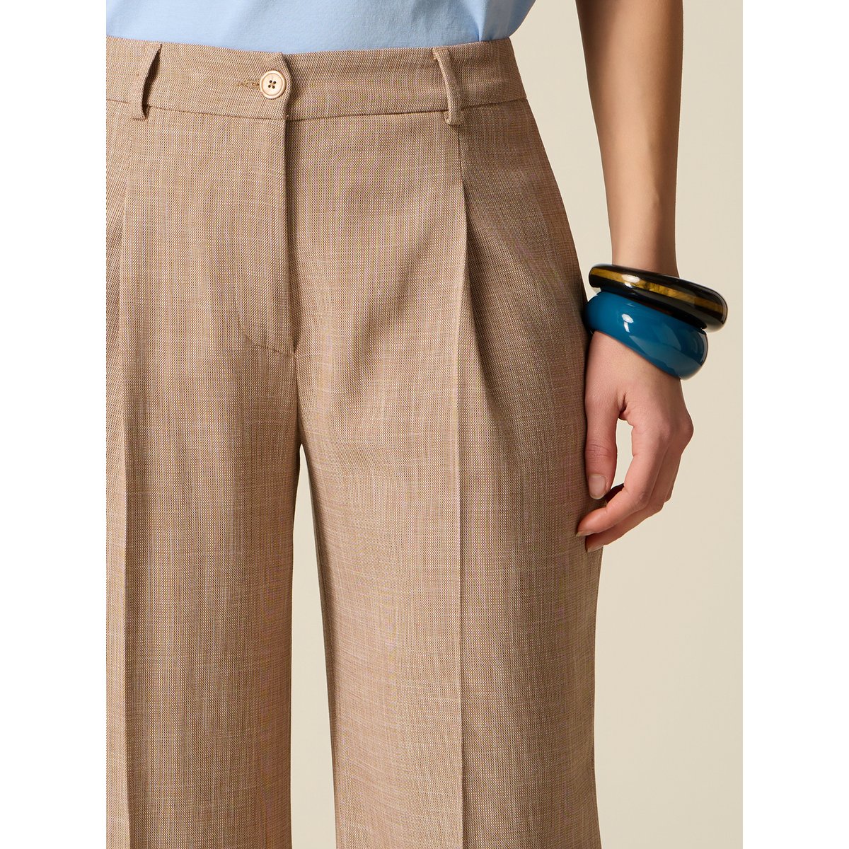 Pantalon palazzo beige, OLTRE