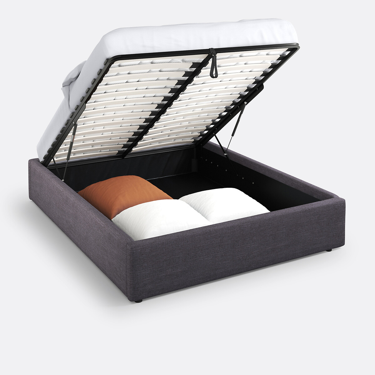 Lit coffre avec sommier relevable, Papilla gris foncé, LA REDOUTE INTERIEURS