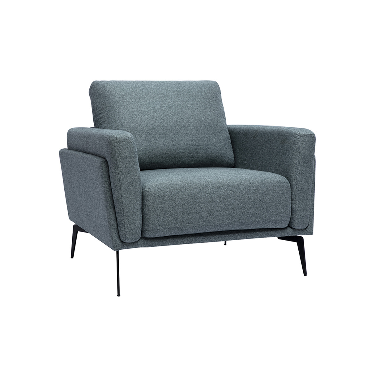 Fauteuil design pieds en métal MOSCO bleu grisé, MILIBOO