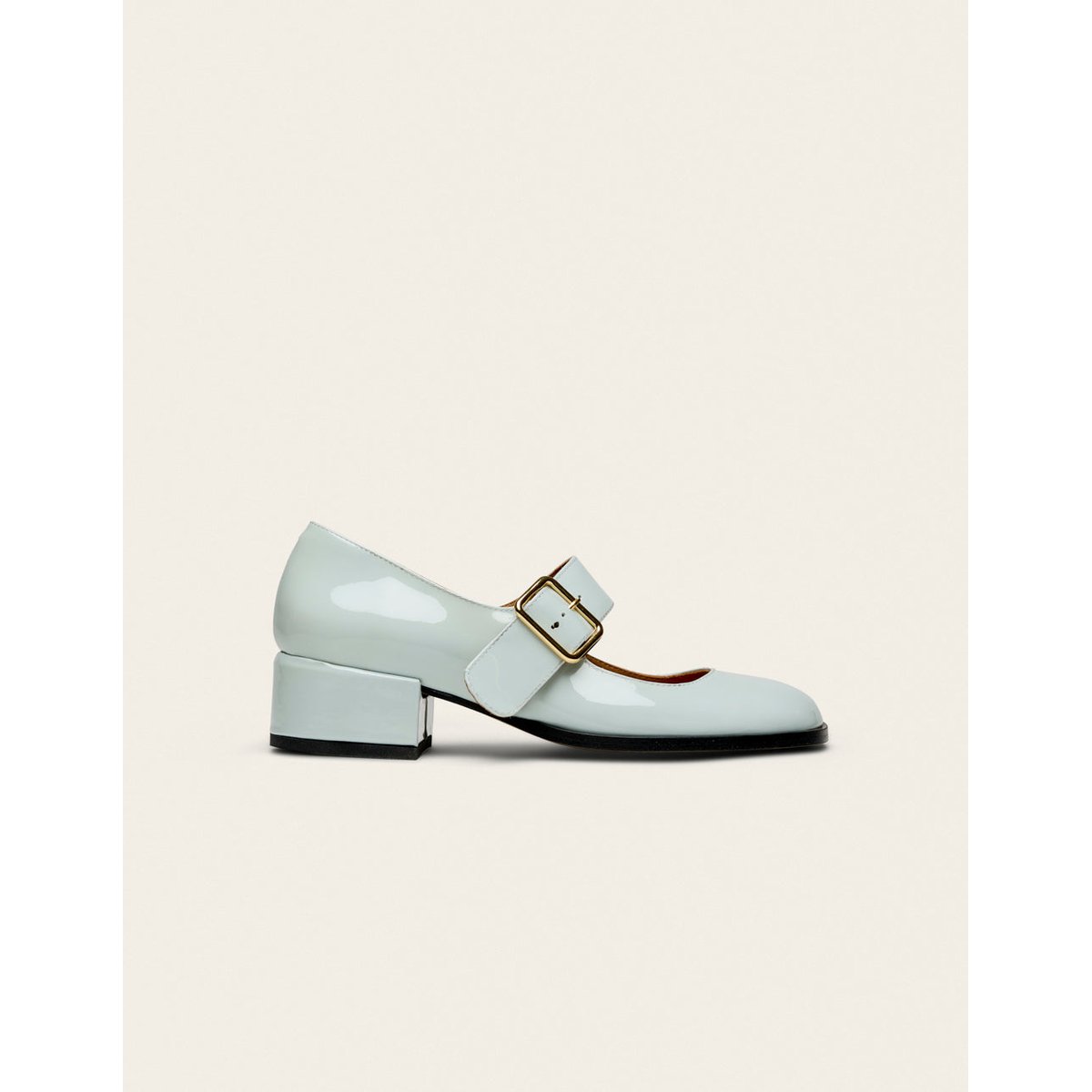 Escarpins AMARI cuir verni bleu glacé, ODAJE