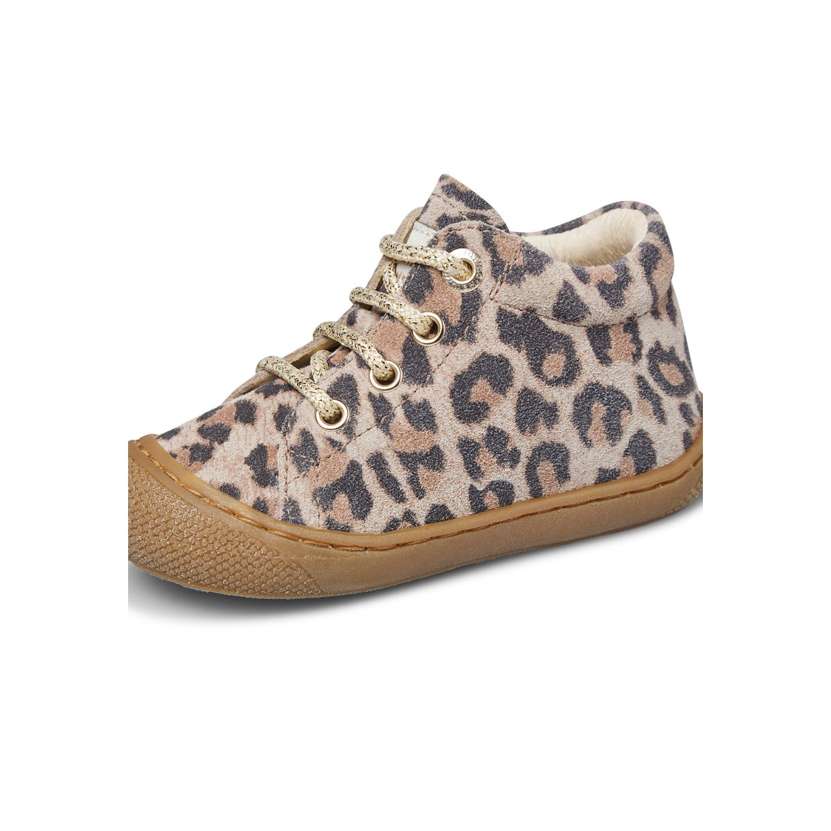 Chaussures premiers pas en suède imprimé léopard COCOON beige-, NATURINO
