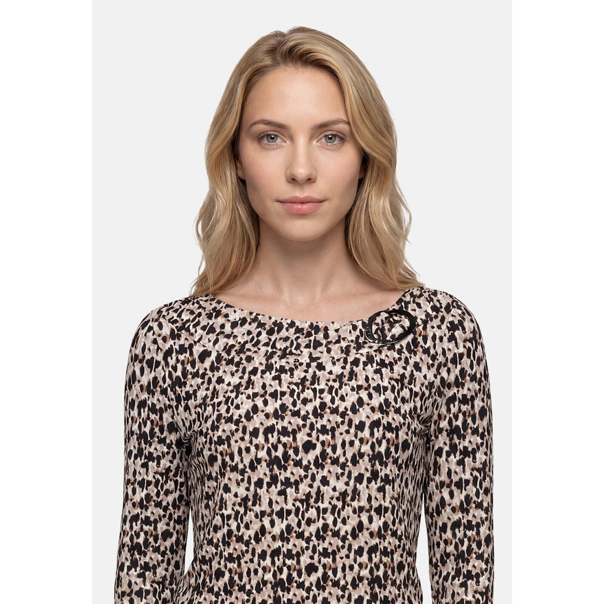 Haut imprimé à boucle beige/noir, BETTY BARCLAY