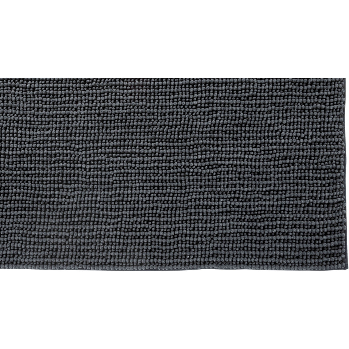Tapis de bain chenille 60x180 en polyester uni FANI anthracite, GUY LEVASSEUR