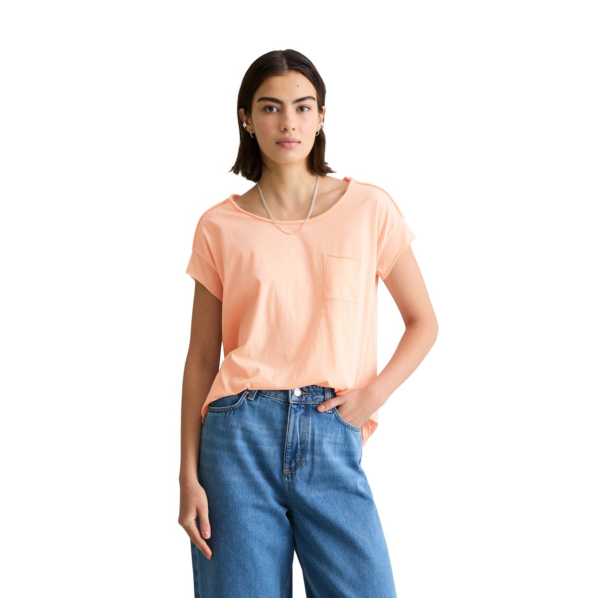 T-shirt ample en coton organique rose pale, MARC O’POLO DENIM