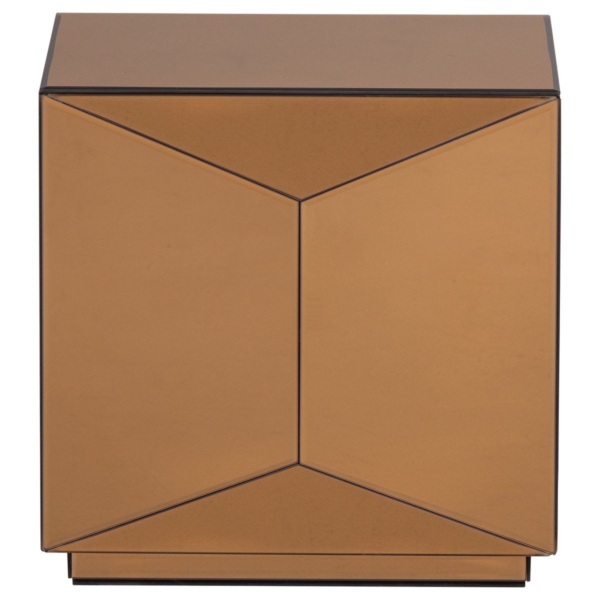 Table d'appoint en bois et verre GLINTZ marron, WOOOD