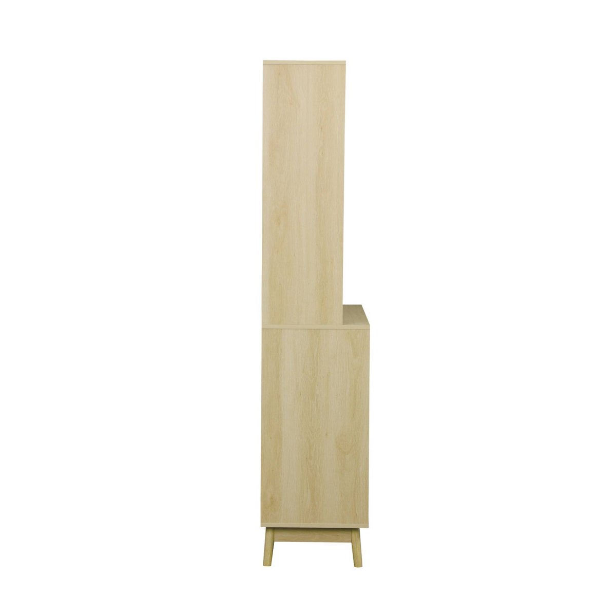 Buffet décor bois 4 portes 3 tiroirs 110 cm LINEAR naturel, SWEEEK