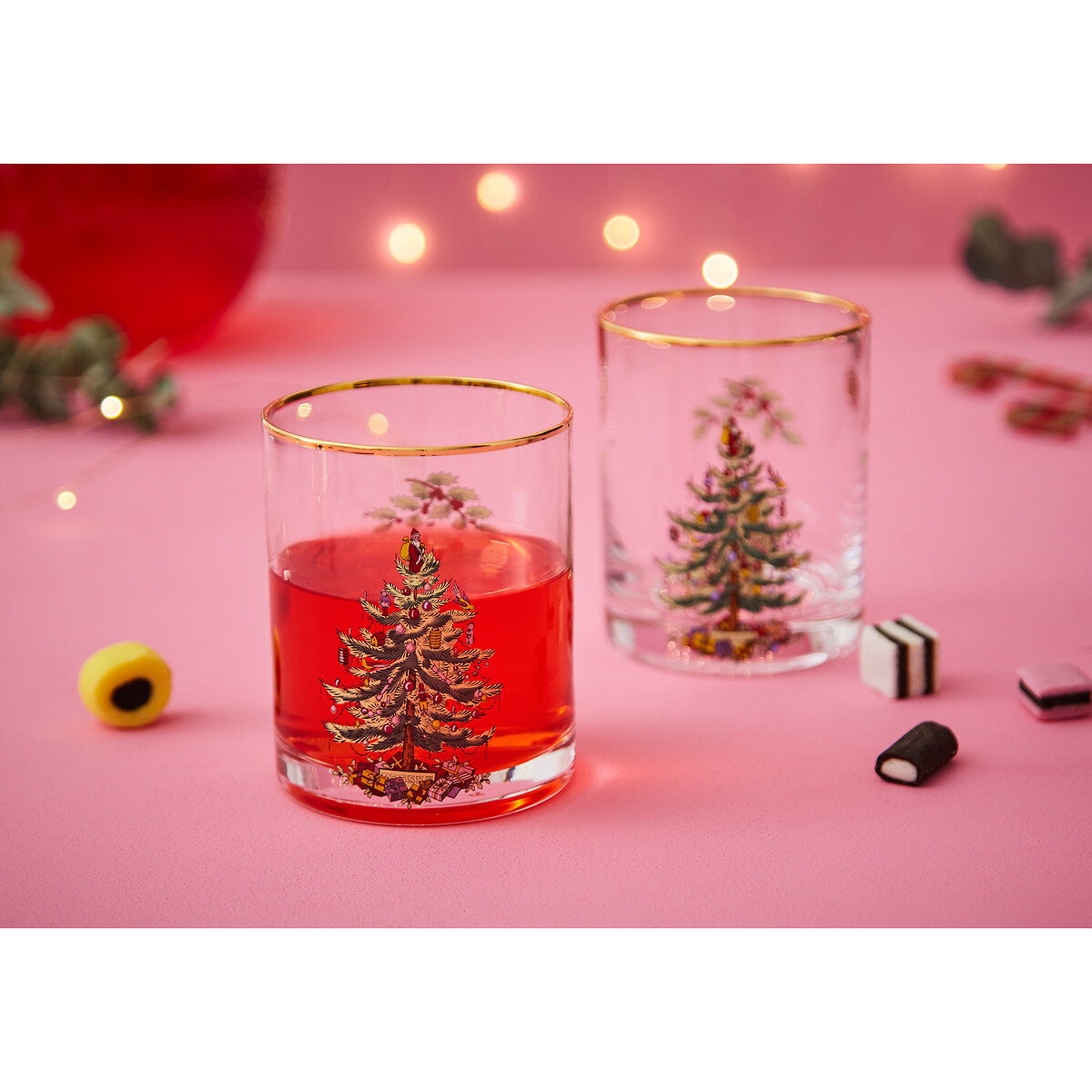 Set of 4 Christmas Tree Old Fashioned Glasses transparent, SPODE