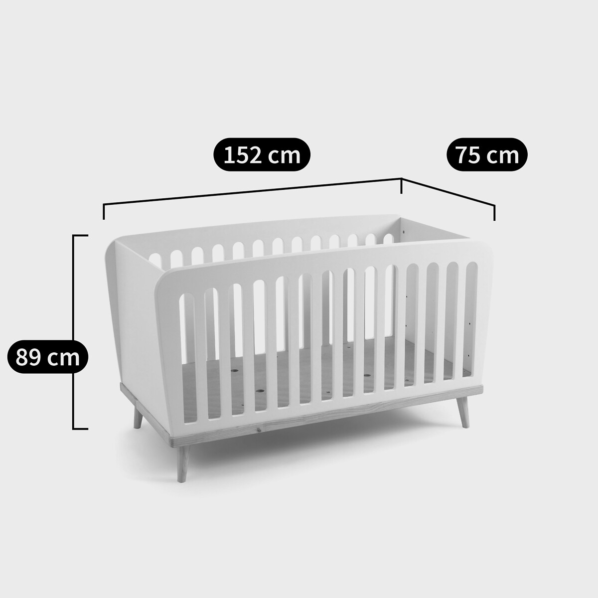Lit bébé évolutif 3 en 1 JIMI bleu grisé, LA REDOUTE INTERIEURS