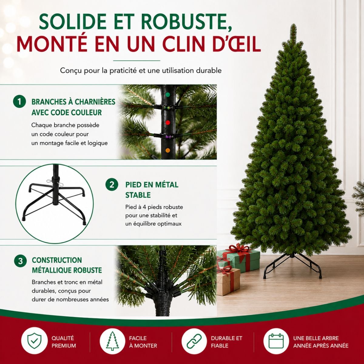 Sapin de Noël artificiel H230 cm CAMDEN vert, TRIUMPH TREE