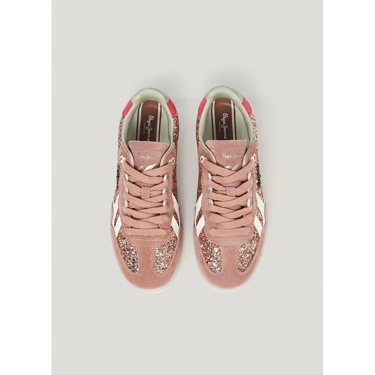 Baskets Ball Glitter rose paillette, PEPE JEANS