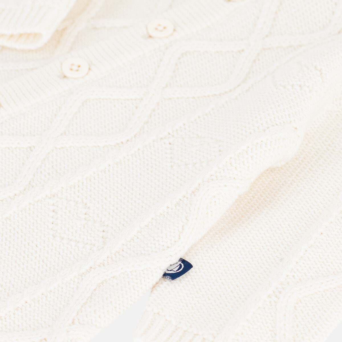 Combinaison longue en tricot ecru, PETIT BATEAU