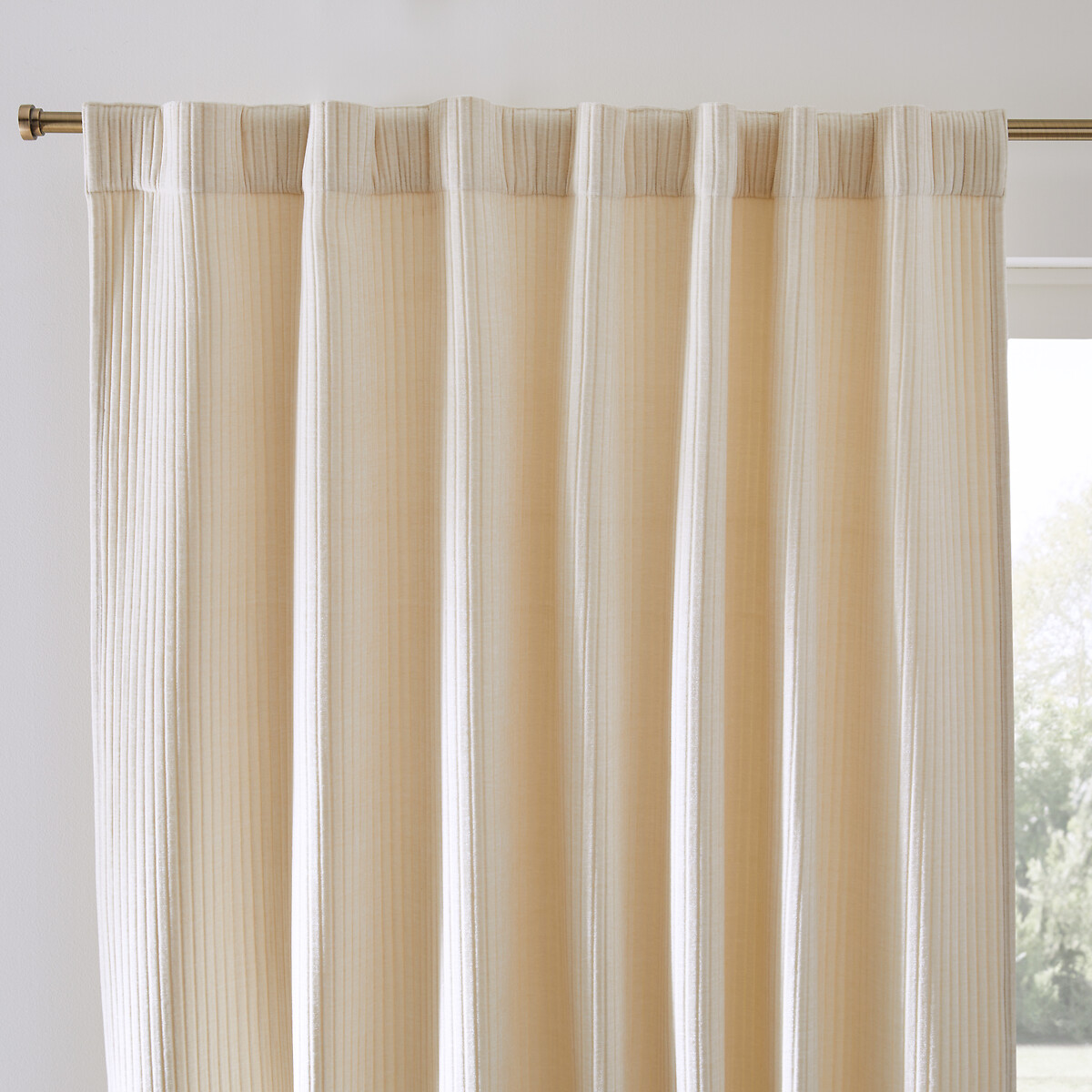 Carly corduroy curtain with concealed tab top ecru , LA REDOUTE INTERIEURS