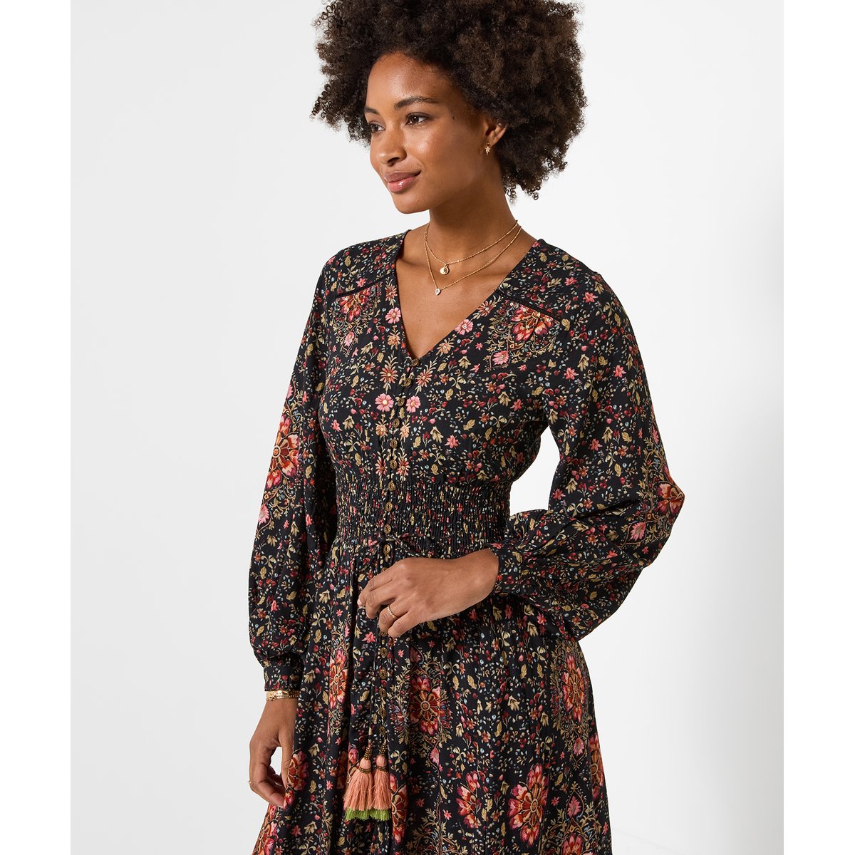 Robe Longue Boho à Manches Longues Rêves Bobo noir, JOE BROWNS
