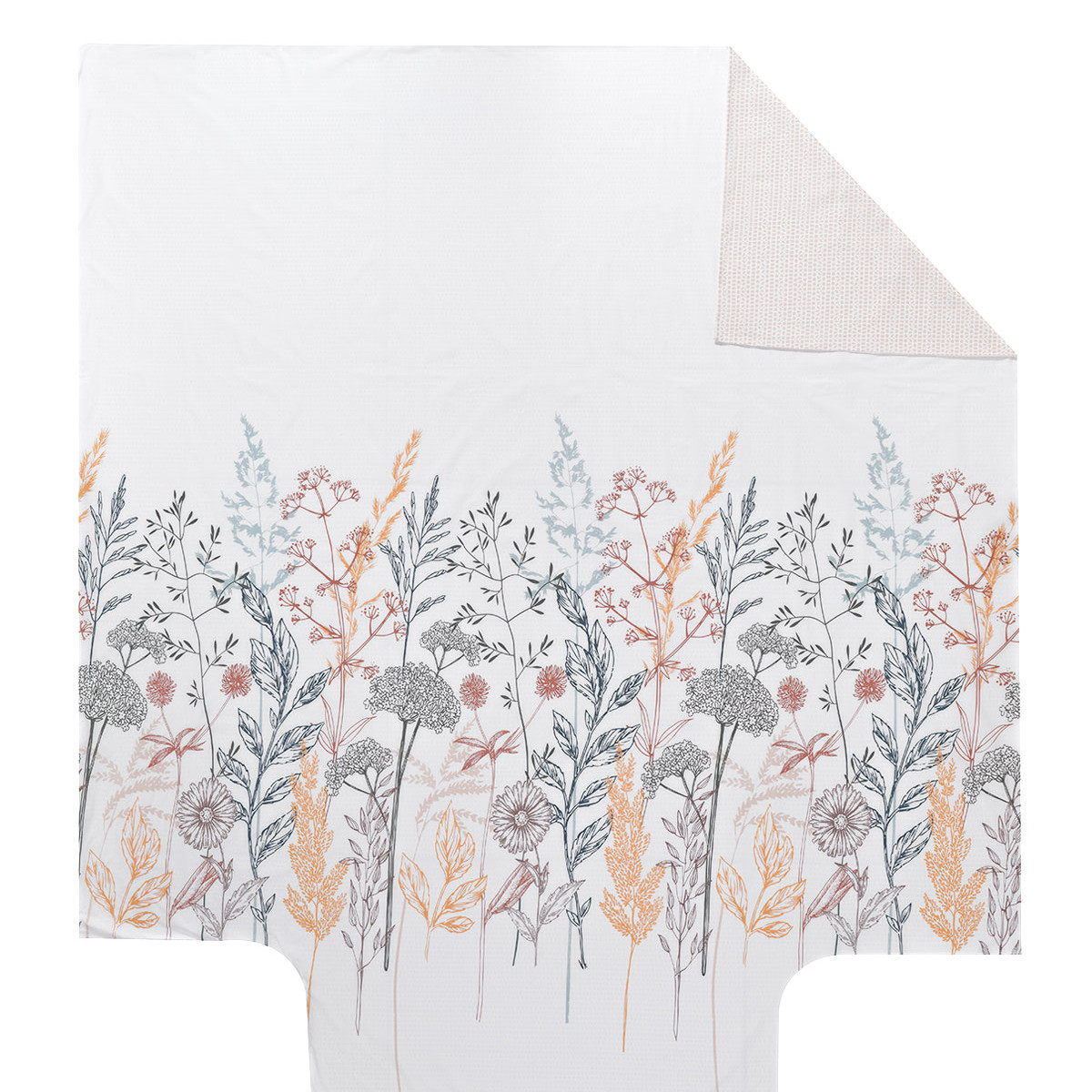 Housse de couette en percale de coton MARGUERITE sable, SENSEI MAISON