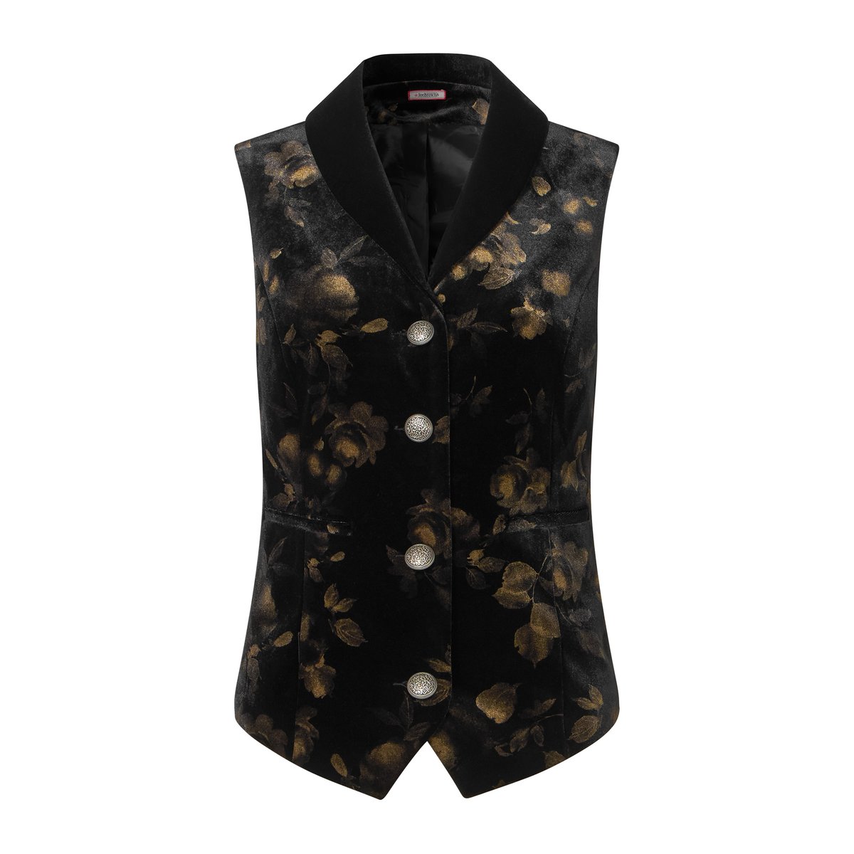 Veston en Velours Imprimé Fleuri noir, JOE BROWNS